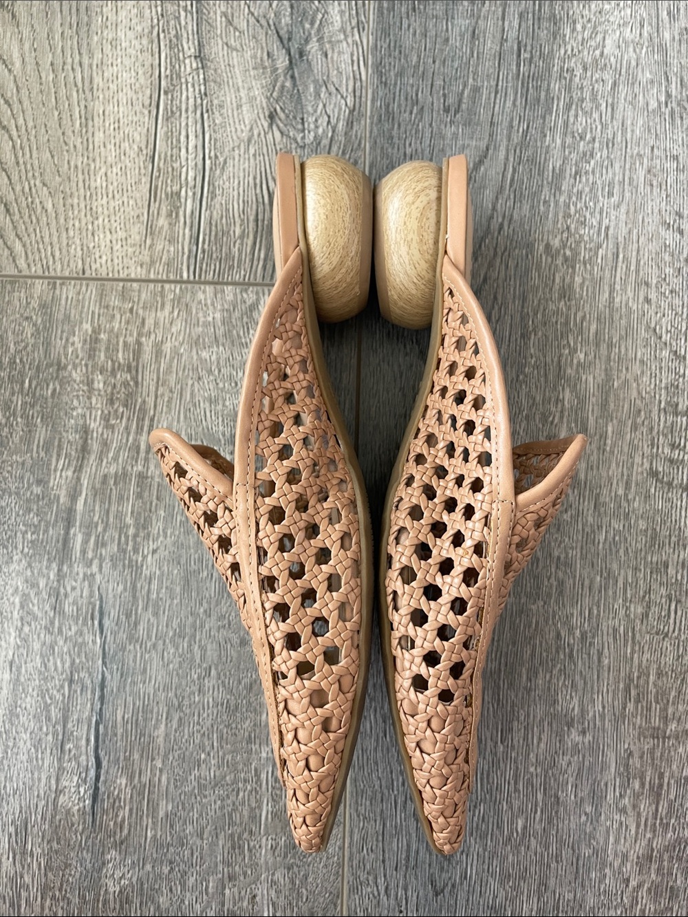 INC International Concepts Woven Tan Pointed Mule Clogs - Picture 3 of 9